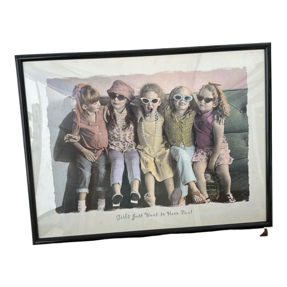 Y2K Girls Just Want To Have Fun Tinted Framed Photo 25x19 Gail Goodwin